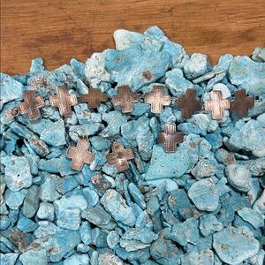 Silver Cross Bracelet, Earrings & Ring